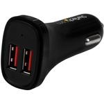 USB2PCARBKS 2ポートUSB車載充電器シガーソケットカーチャージャー 24W/4.8A ブラック StarTech.com