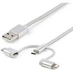 USB接続マルチ充電ケーブル Lightning/USB Type-C/Micro-USB対応 StarTech.com