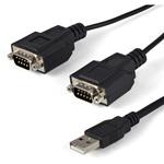 USB - RS232C シリアル変換ケーブル/1.8m/ストレート/2x D-Sub 9 ピン/オス-オス/COM番号保持機能/DB9 シリアルコンバーター アダプター StarTech.com