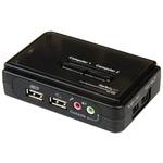 2ポートUSB接続KVMスイッチ(オーディオ対応/ケーブル付属) 2台用PCパソコン/CPU切替器(ブラック) StarTech.com