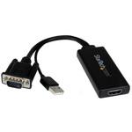 VGA-HDMI変換アダプタ (USBオーディオ&バスパワー対応) ポータブル アナログRGB(VGA)-HDMIアップスケールコンバーター StarTech.com