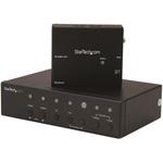 マルチビデオ入力対応HDBaseTエクステンダー延長器セット スイッチ機能内蔵 Cat5e/Cat6ケーブル使用DisplayPort/ VGA/ HDMI切替器 4K対応 StarTech.com