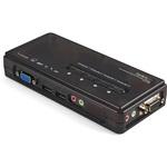 4ポートUSB接続KVMスイッチ(オーディオ対応/ケーブル付属) 4台用PCパソコン/CPU切替器(ブラック) StarTech.com