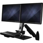 壁面設置式昇降デスク 2面液晶モニターディスプレイアーム StarTech.com