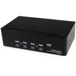 4ポート デュアルDVIモニター対応USB接続KVMスイッチ/PCパソコンCPU切替器 オーディオ対応/USBハブ搭載 StarTech.com