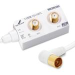 2DL15WTS(B) ケーブル付2分配器 スプリッタ 【2K/4K/8K対応】1.5m 全端子通電型 スリム形 DXアンテナ