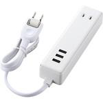 USB付 電源タップ 2P×2個口 USBポート 合計3.4A 60cm ほこり防止シャッター スイングタップ エレコム