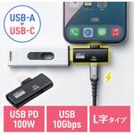 USB TypeCアダプタ USB 10Gbps 変換用 サンワダイレクト