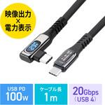 500-USB087L-1 USB TypeCケーブル USB 20Gbps PD100W対応 サンワダイレクト