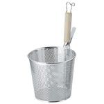 UK18-8パンチング 木柄平底うどん揚げ YUKIWA(ユキワ/三宝産業)