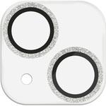 iPhone15/15Plus カメラフィルム ガラス フレーム付 グリッター 表面硬度10H 指紋防止 &me エレコム