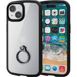 iPhone15 ケース ハイブリッド 衝撃吸収 軽量 薄型 リング付 TOUGH SLIM LITE エレコム