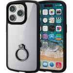 iPhone15 Pro ケース ハイブリッド 衝撃吸収 軽量 薄型 リング付 TOUGH SLIM LITE エレコム