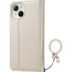 iPhone15 ケース レザー 手帳型 衝撃吸収 フィンガーストラップ付 ミラー付 &me Enchantee エレコム