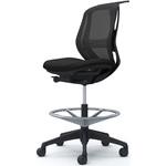 シルフィー 肘なし 背メッシュ ロー ハイチェア ブラックボディ ハンガー付 ランバー付 樹脂脚 オカムラ(岡村製作所)