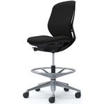 シルフィー 肘なし 背クッション ロー ハイチェア ブラックボディ ハンガー無 ランバー無 アルミ脚 オカムラ(岡村製作所)