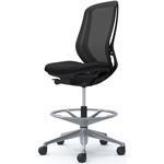 シルフィー 肘なし 背メッシュ ハイ ハイチェア ブラックボディ ハンガー無 ランバー無 アルミ脚 オカムラ(岡村製作所)