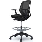 シルフィー 固定肘 背メッシュ ロー ハイチェア ブラックボディ ハンガー無 ランバー無 樹脂脚 オカムラ(岡村製作所)