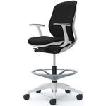 シルフィー 固定肘 背クッション ロー ハイチェア ホワイトボディ ハンガー無 ランバー無 樹脂脚 オカムラ(岡村製作所)