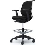 シルフィー 可動肘 背クッション ロー ハイチェア ブラックボディ ハンガー付 ランバー無 樹脂脚 オカムラ(岡村製作所)