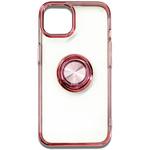 iPhone14耐衝撃メタリックフレーム リング付きクリア背面ケース エアージェイ