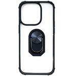AC-P22PX-TR BK iPhone14ProMax 耐衝撃背面クリアケーススマホリング付き エアージェイ