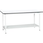 軽量作業台(KADタイプ/耐荷重180kg/メラミン天板/H900/中板付/固定式) サカエ