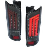 J189BK NV350 キャラバン ファイバーフルLEDテールV2 シーケンシャルウインカータイプ スモーク クリスタルアイ