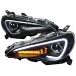 J164BK 86/BRZ ハチロク クリスタルアイLEDライトバー ヘッドライト V3 ハロゲン車用 流れるウインカー仕様 ブラックタイプ クリスタルアイ