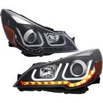 L181BK BM/BR レガシィ ツーリングワゴン B4用  ファイバーLED シーケンシャルウインカーヘッドライトV2 ブラックタイプ クリスタルアイ