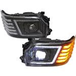 U013BK 200系ハイエース 4型/5型/6型シーケンシャルウインカー フルLEDヘッドライトV3 ハイグレードモデル ブラックタイプ クリスタルアイ