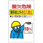 酸欠危険標識ステッカー エスコ