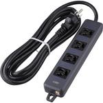 横形OA用抜け止め接地タップ4コ口 明工社 3P電源タップ 【通販モノタロウ】