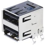 USBコネクタ (タイプA)， USB2.0， メス Lumberg， ポート数:2 LUMBERG