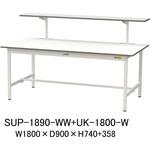 軽量作業台/耐荷重150kg_固定式_架台付_ワークテーブル150シリーズ_低圧メラミン天板 山金工業