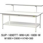 軽量作業台/耐荷重150kg_架台付_固定式H740_全面棚板付_ワークテーブル150シリーズ 山金工業