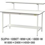 軽量作業台/耐荷重150kg_架台付_固定式H950_半面棚板付_ワークテーブル150シリーズ 山金工業