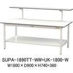 軽量作業台/耐荷重150kg_架台付_高さ調整H600～900_全面棚板付_ワークテーブル150シリーズ 山金工業