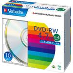 DVD-RW 繰り返し記録用 4.7GB 2-4倍速 Verbatim(バーベイタム)