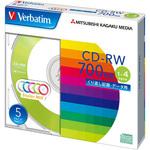 CD-RW 繰り返し記録用 700MB 1-4倍速 カラーミックス Verbatim