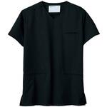 VEM6009-UE-SS 作業服 メディカルウェア ベルデクセル 男女兼用 セットアップスクラブ VEM6009上 ブラック SS ミドリ安全