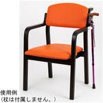 エコノチェア ウッディ 抗ウィルスコーティング ダークフレーム オレンジ オフィス・ラボ