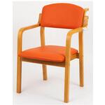 EC-WD24SENA エコノチェア ウッディ 抗ウィルスコーティング ナチュラルフレーム オレンジ オフィス・ラボ