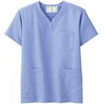 VEM1003-UE-SS 作業服 メディカルウェア ベルデクセルフレックス 男女兼用スクラブ VEM1003上 サックス SSサイズ ミドリ安全