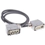 Harting ヘビーデューティパワーコネクタ Han HSBシリーズ オス to メス 22A 300V dc、600V ac ハーティング