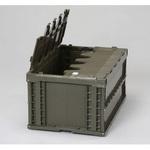 EA506AA-7D 649x439x340mm/75.9L 折畳コンテナ(OD色/蓋付) エスコ