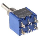 5648A Apem トグルスイッチ (オン)-オフーオン DP パネルマウント 4 A @ 30 V dc ハンダ端子 APEM