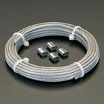 EA628SL-21 2.0/2.5mmx 5m/7x7 ステンレスロープ(ナイロン被覆) エスコ