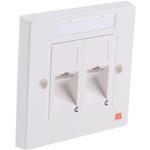 214-9753 2xRJ45 shielded Cat5e angled faceplate RS PRO