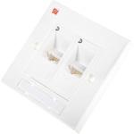 214-9927 2xRJ45 unshielded Cat5e angled faceplate RS PRO